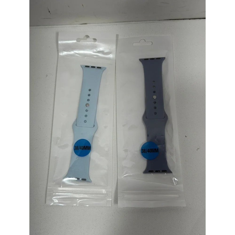 2 Pack Sport Bands 38mm 40mm Silicone Straps Blue Purple Set for Apple Watch